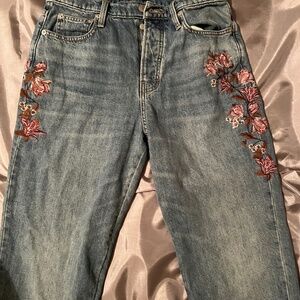 Lucky Brand High Rise Mom Drew Floral Jeans Sz8
